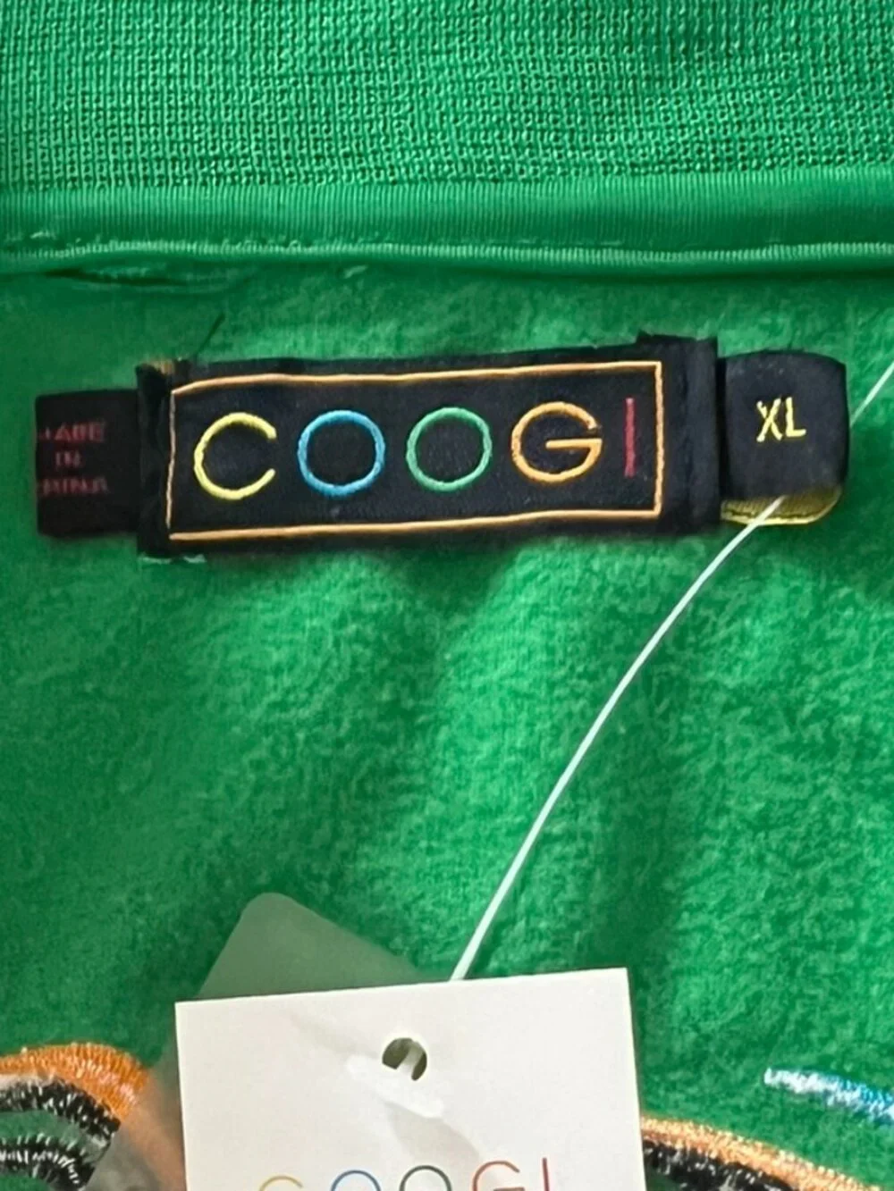 NWT Vintage Green Coogi Track Jacket w Tribal Face Graphic